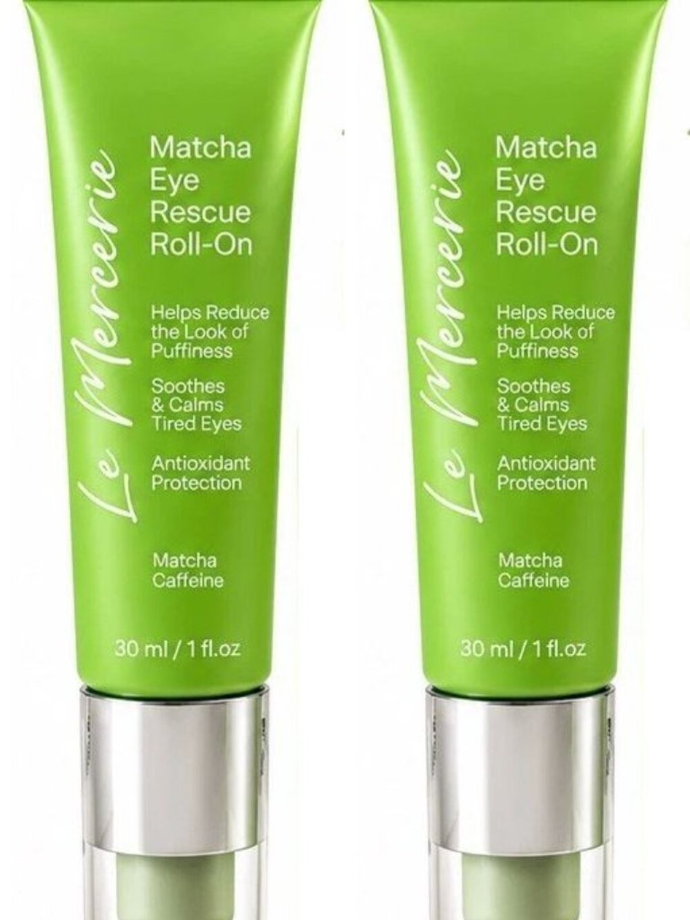 Le Mercerie Matcha Eye Rescue Roll-On Cream 1 fl oz / 30 ml (2-Pack)